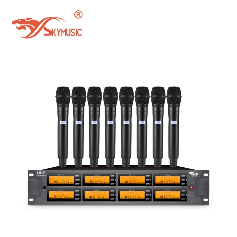 

China Factory Customized GT8008-H10 8CH Wireless Handheld Microphone 8 UHF 645-685MHz 800-860MHz