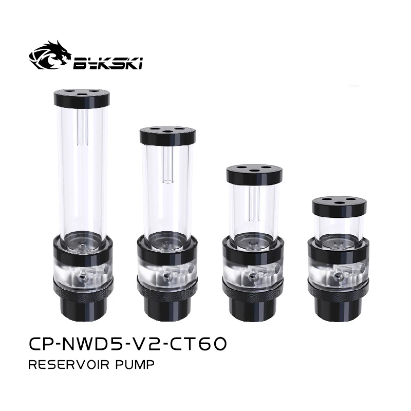 Bykski D5 PWM Pump + Reservoir Combo Flow Lift 4.5 Meter / 720L/H Water Cylinder Tank Length 60/100/150/200mm CP-NWD5-V2-CT60