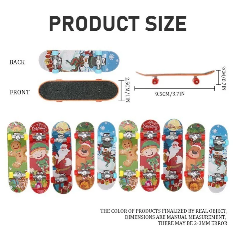 10 pçs/lote natal auto instalado dedo skate plástico profissional dedo decks ponte de metal dedo skate crianças presente