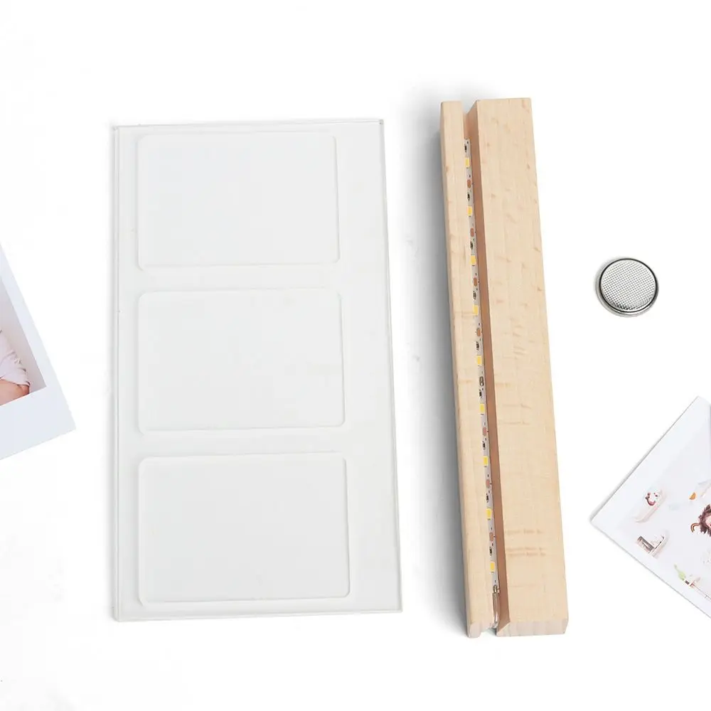 Creative LED Light Photo Frame 3 in 1 Acrylic Instant Camera Photo Table Transparent 3 inch Picture Holder Desktop Home Decor