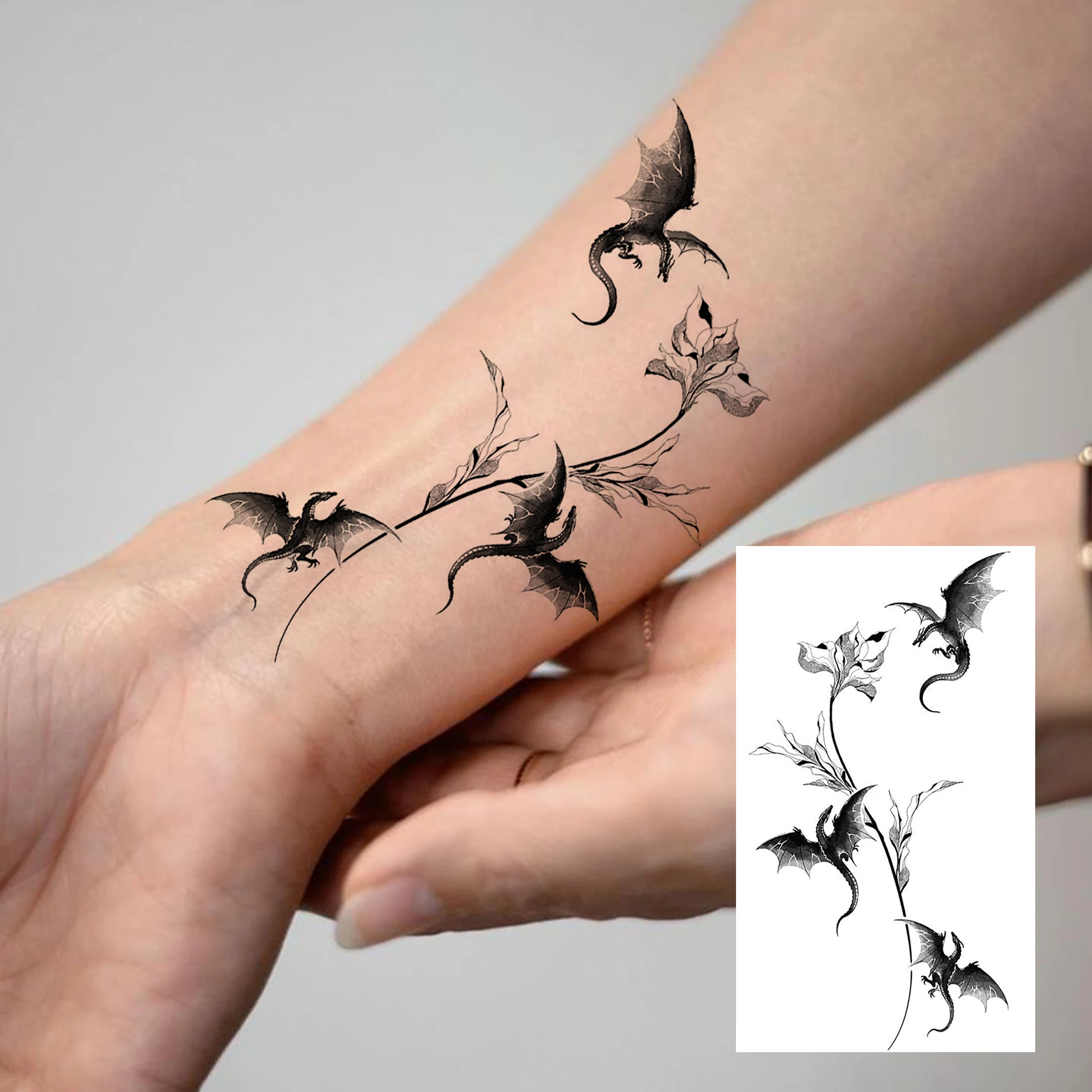 1 Sheet Halloween Skull Sword Rose Tiger Temporary Tattoo For Adult Hand Neck, Fake Tattoo Sticker Realistic Leopard Bird Tatoos - view 3