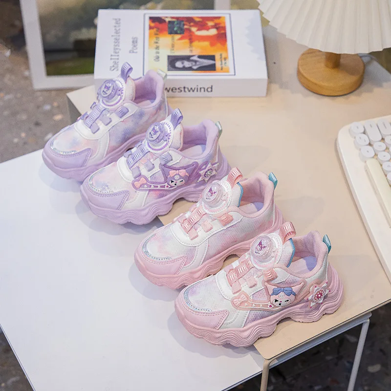 

Hot Sanrio Kuromi Girl Kawaii Autumn and Winter Running Sneakers Student Anime Cartoon Child Leisure Clunky Sneaker New Style