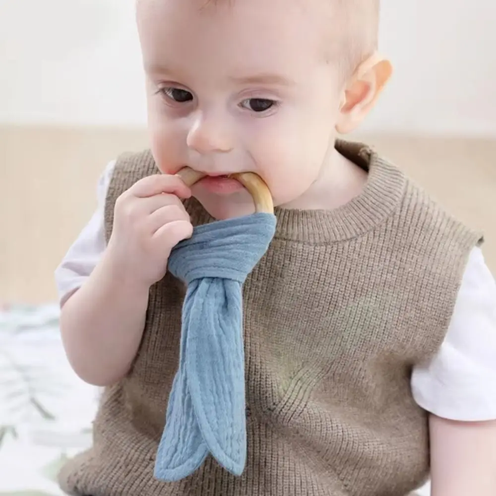

Soft Baby Wooden Hand Grasp Toy Natural Wooden Sensory Toy Newborn Teething Ring Bracelet Rattle Rabbit Ears Chewing Appease Toy