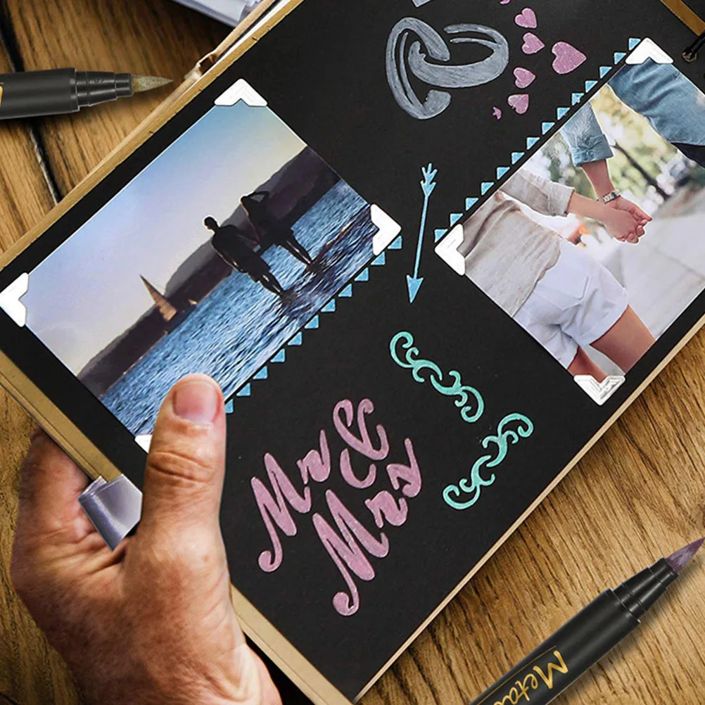 

10Pcs Metallic Marker Pens Multi-Function Portable Colorful Paint Markers for Artistic Drawing Note-Taking Metallic Markers