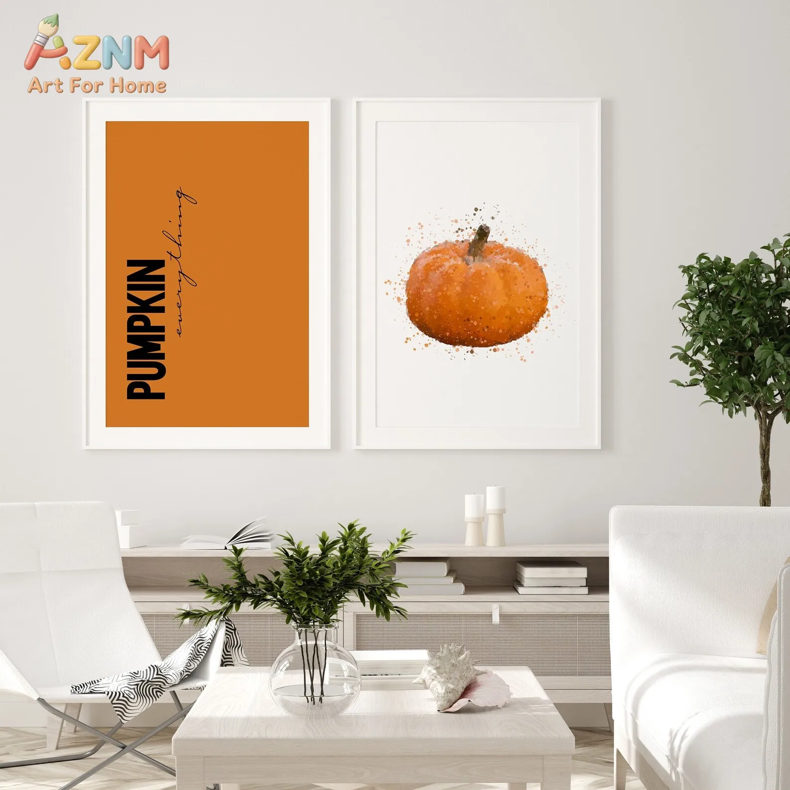 Pumpkin Everything set of 2 prints | Pumpkin Spice Print Wall Art | Fall Decor Print | Seasonal Print