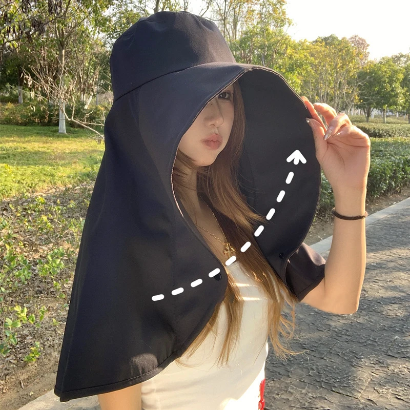 Summer Sunscreen Hat Women's Anti-ultraviolet Shawl Hat Cycling Neck Guard Hat Sunshade Fisherman Sun Face-covering