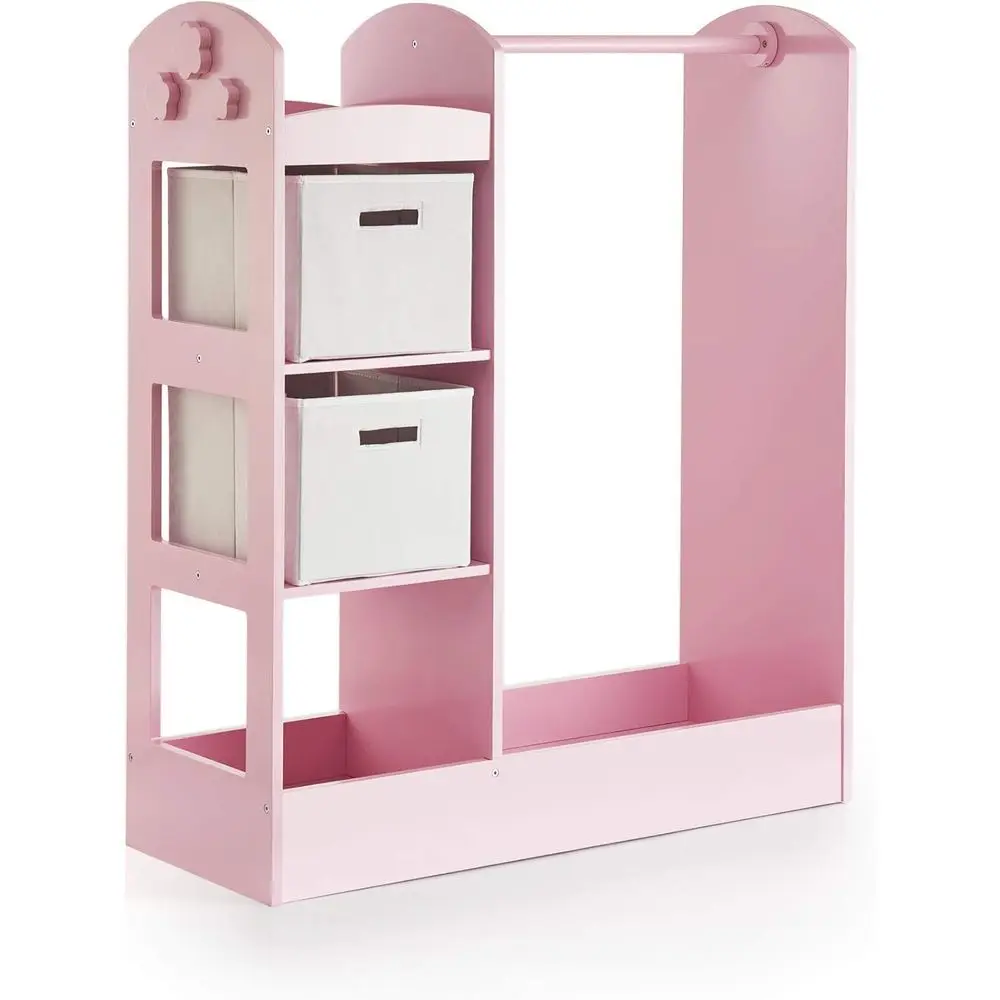 

Children's Playroom Storage Wardrobe with Mirror and Shelves, Bottom Tray Included