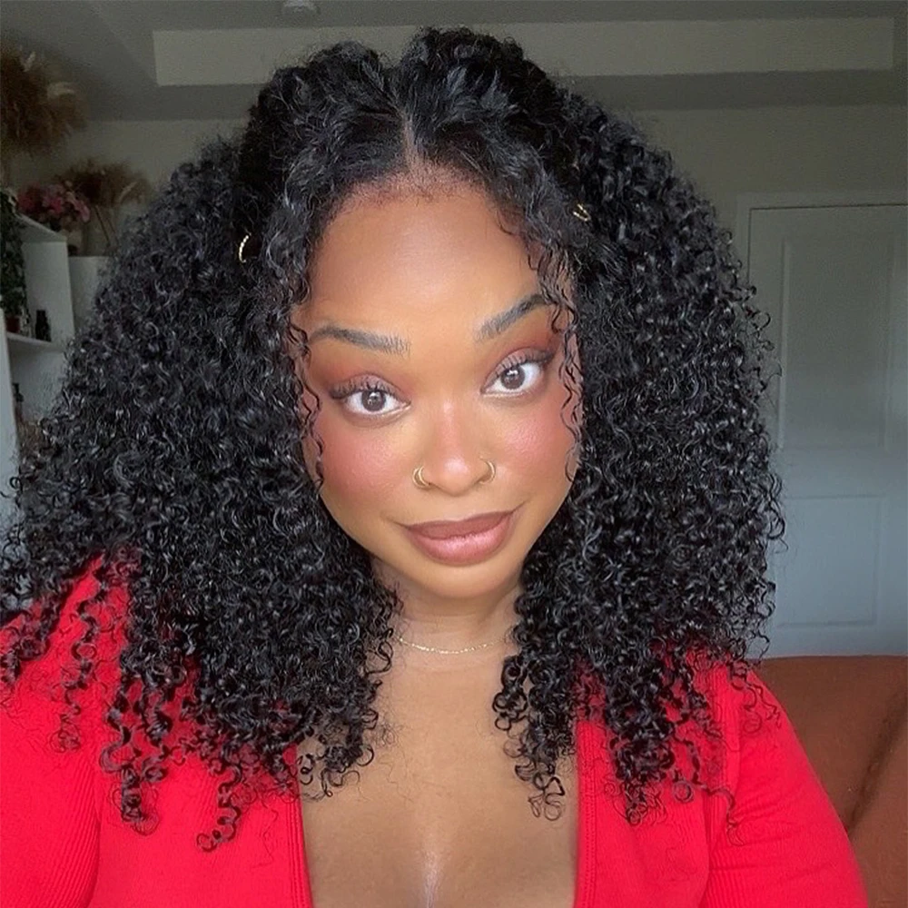 Короткие кудрявые вьющиеся волосы, бесклеевые парики, 100% человеческие волосы, 13 × 4/13 × 6 HD, прозрачный кружевной фронтальный парик, 8-14 дюймов, плотность 250/350 для женщин