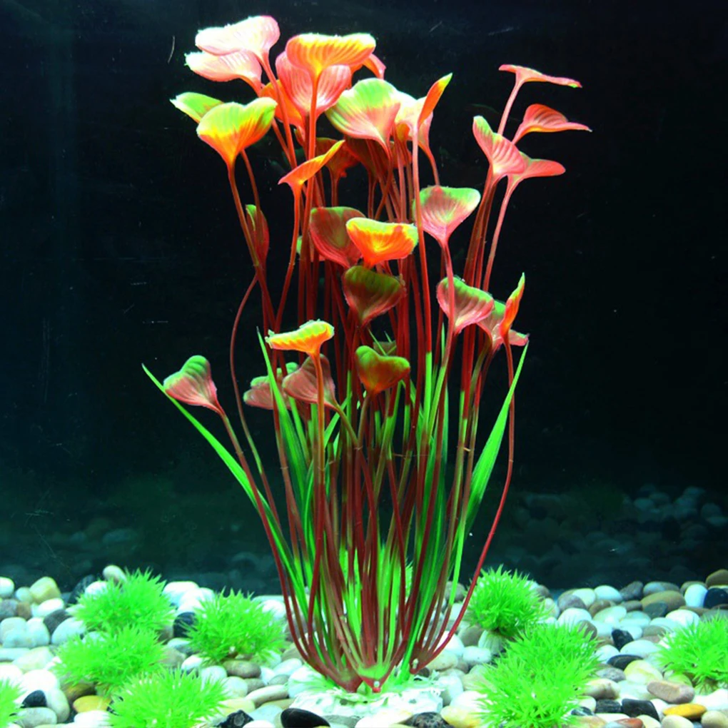 2x Easy To Clean Water Plants Effortlessly Maintain Beautiful Aquarium With Artificial Aquarium Red+2pcs