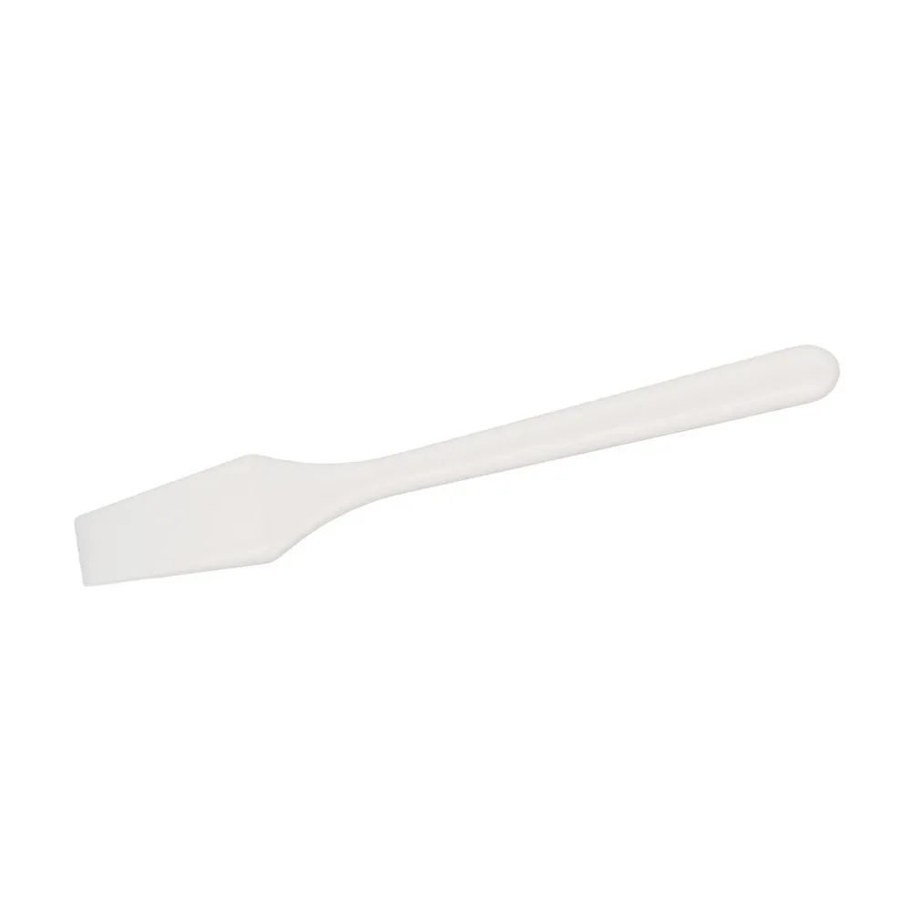 50pcs White Cosmetic Spoon Spatula Plastic Mini Makeup Cream Scoop Reusable Cosmetic Applicator Body Butter Skincare