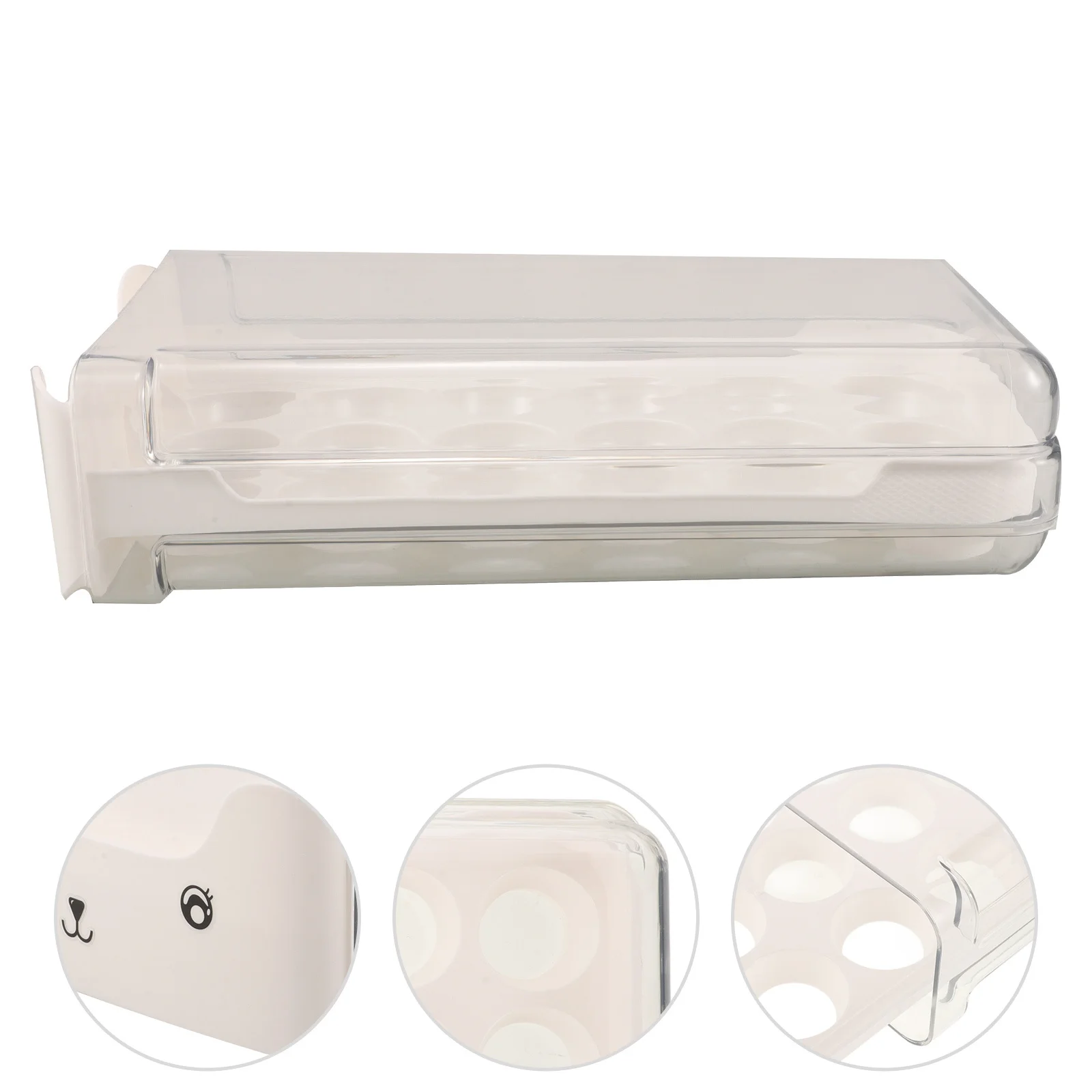 

Прозрачный контейнер для яиц в холодильник, штабелируемый, выдвижной, органайзер для яиц, предотвращает повреждения, органайзер для продуктов в холодильнике