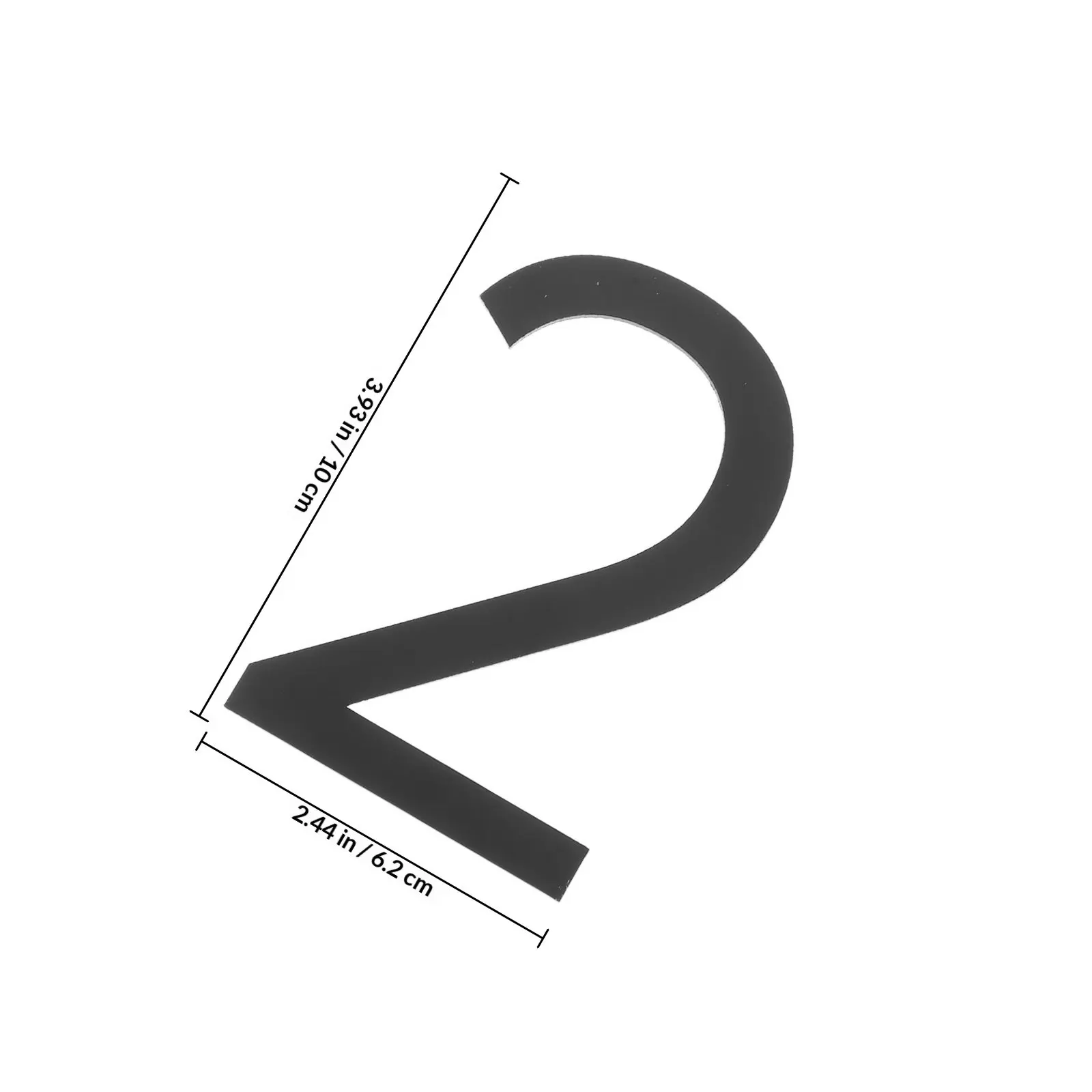 3D Acrylic Number Sticker Black Sleek Finish Door Room Office Apartment House Address Sign Adhesive Backing Easy Install Modern