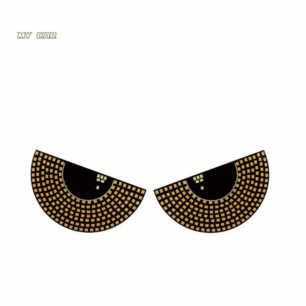 

2PCS Demon Eye Design Car Expression Lights USB Flashing Pixel Panel Light Universal No Wiring Required Vehicle Signal Lights