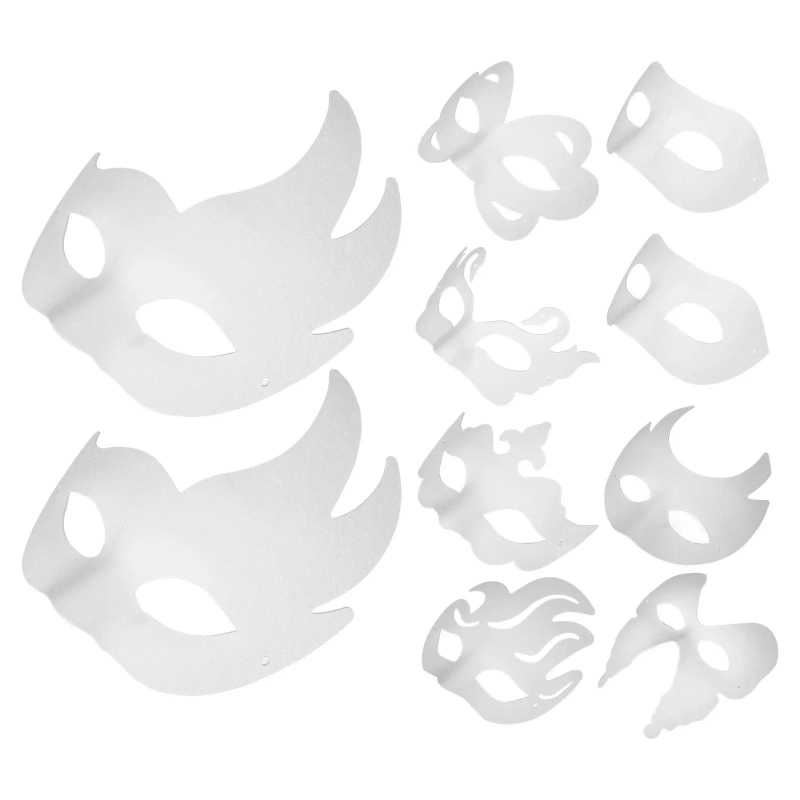 หน้ากากเปล่าสำหรับระบายสี 16 ชิ้น สำหรับงาน DIY หน้ากากแฟนซีแบบไม่ทาสี สำหรับงานฝีมือ วัสดุงานประดิษฐ์สำหรับงานฮาโลวีน งานวันเกิด ชุดแฟนซีสำหรับเด็ก