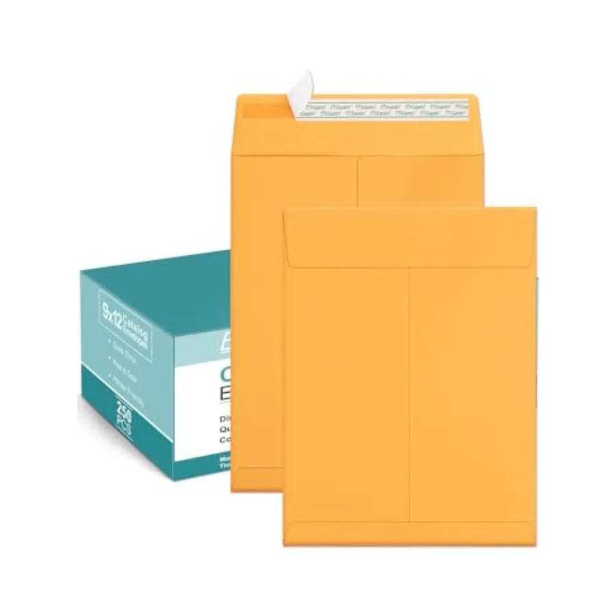 

Каталог почтовых конвертов 9x12 дюймов, самоклеящиеся, 250 штук в упаковке, для организации и хранения