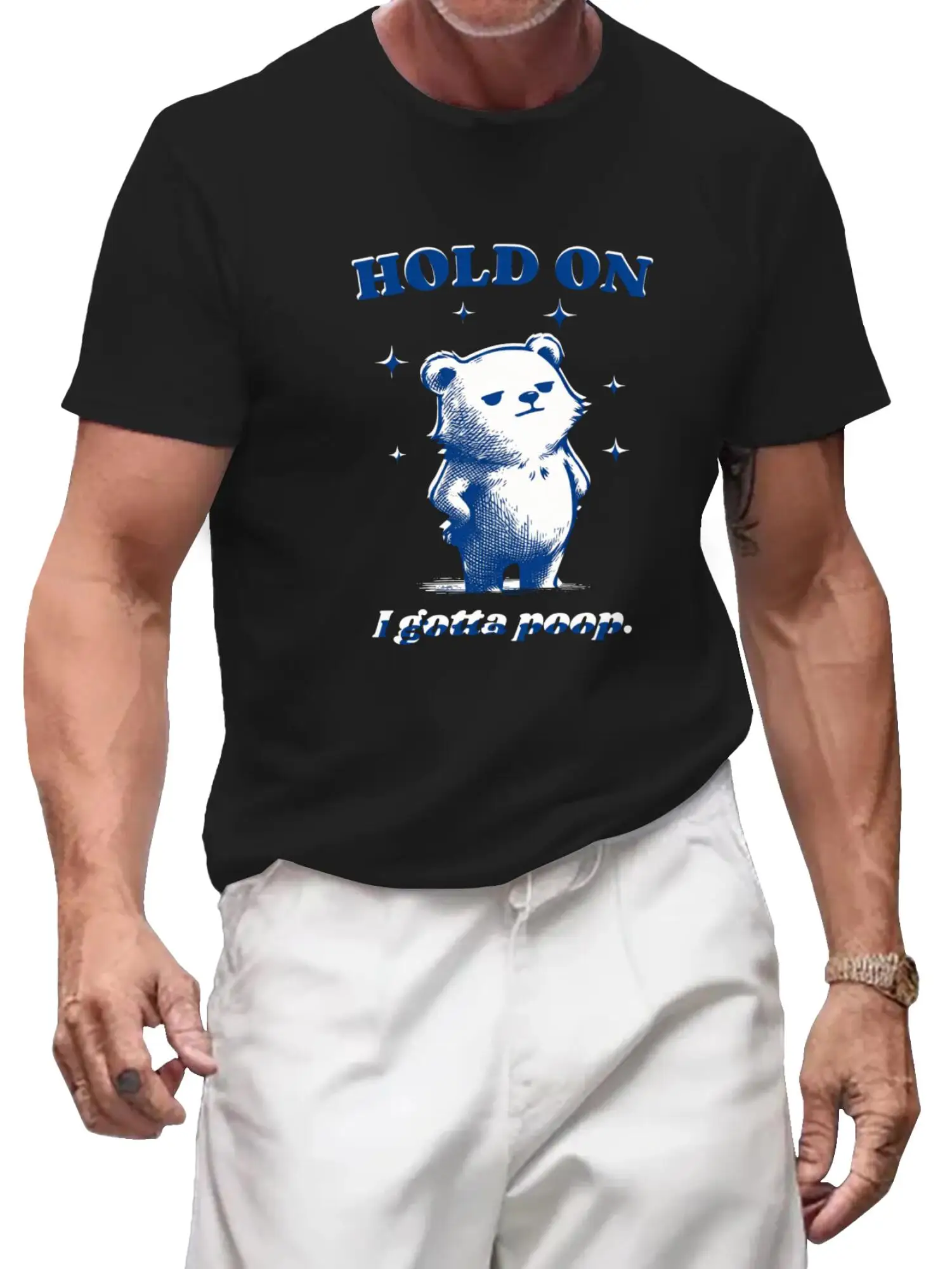 قميص مضحك I Gotta Poop Meme Bear، تي شيرت عتيق سخيف غير معزز، تي شيرت غير مناسب، تي شيرت للقلق الساخر