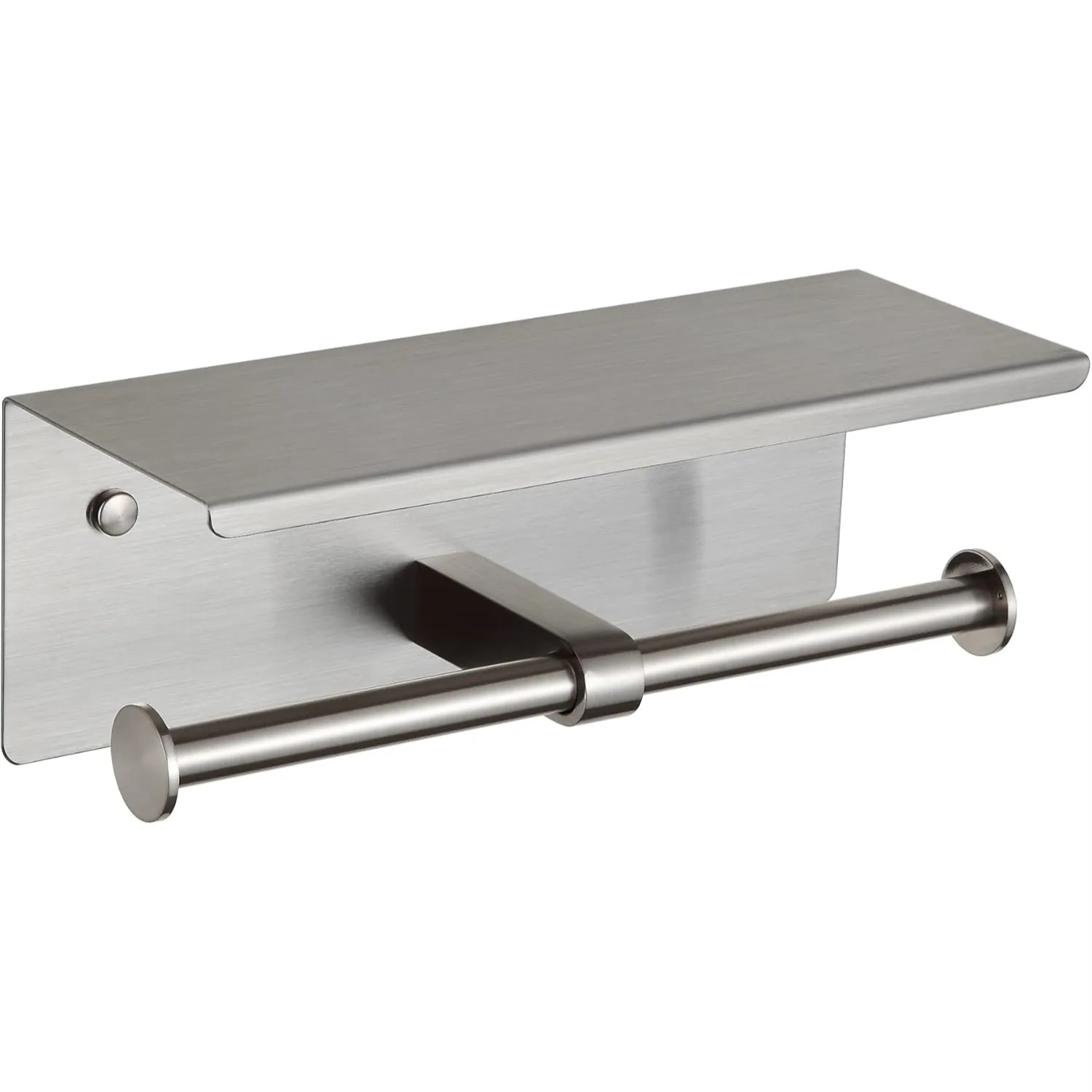 

Toilet Paper Holder with Shelf Brushed Nickel, Double Roll Tissue Holder 304 Stainless Steel Wall Mount for Bathroom