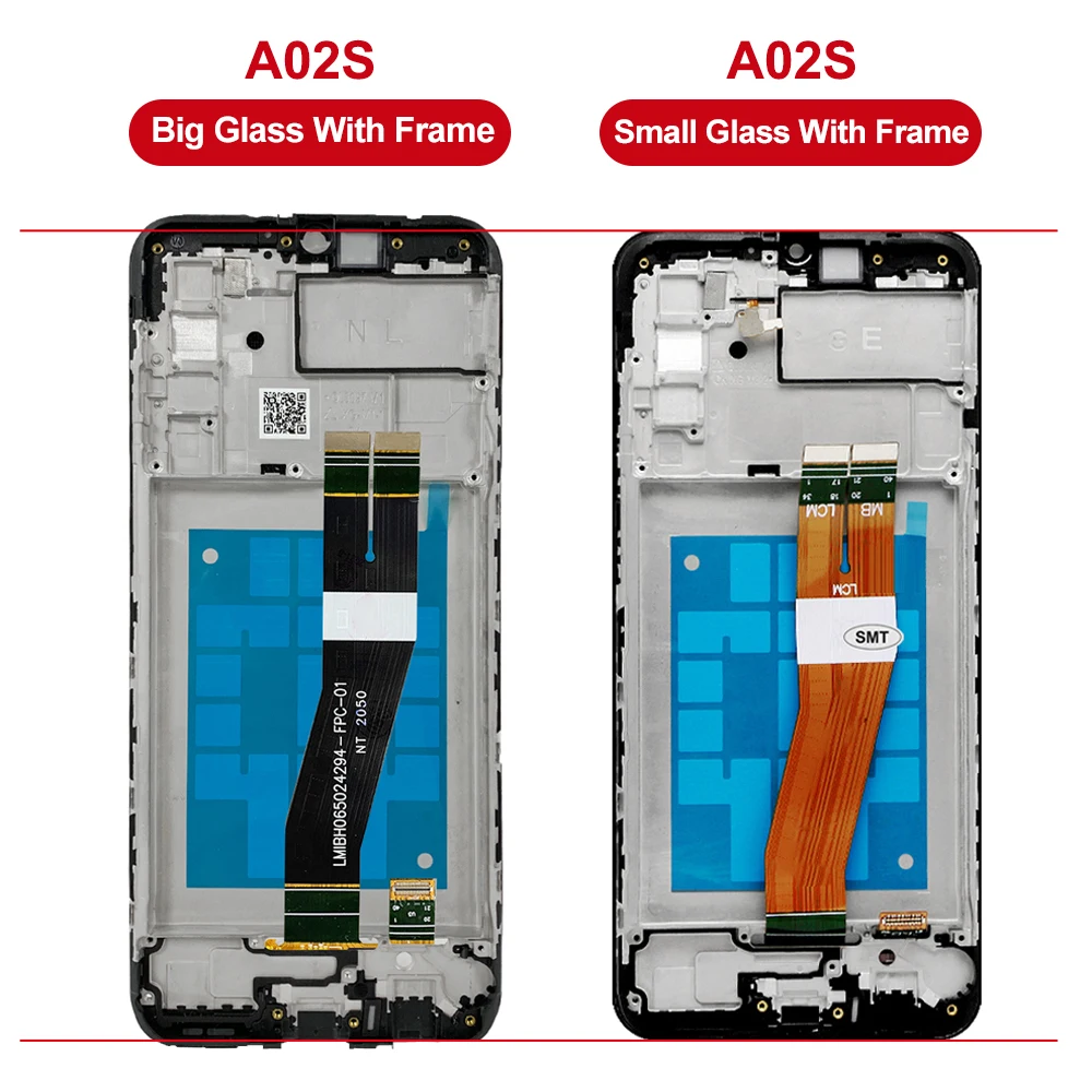 A02S Display Screen With Frame for Samsung Galaxy A02s SM-A025F/DS A025G/DS Display Touch Screen Digitizer Assembly Replacement