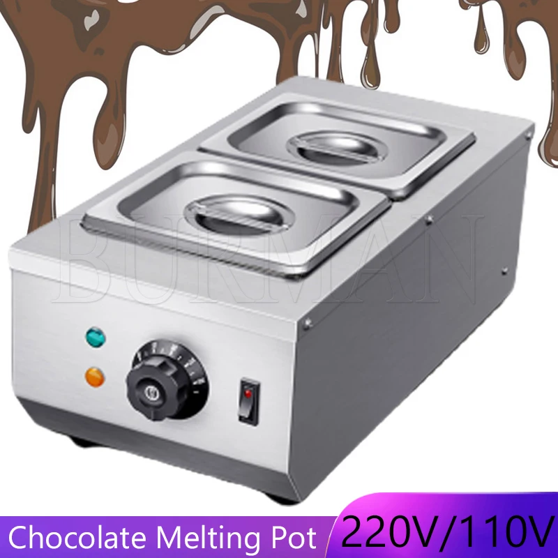 

Electric Chocolate Cheese Melting Machine Heater Commercial Double Hot Pot Fountain Boiler Dipping Cylinder Melter Pan Warmer