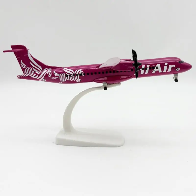Modello di aereo in metallo in lega ATR, aereo coreano Hi Air Airlines pressofuso da 20 cm con carrello di atterraggio