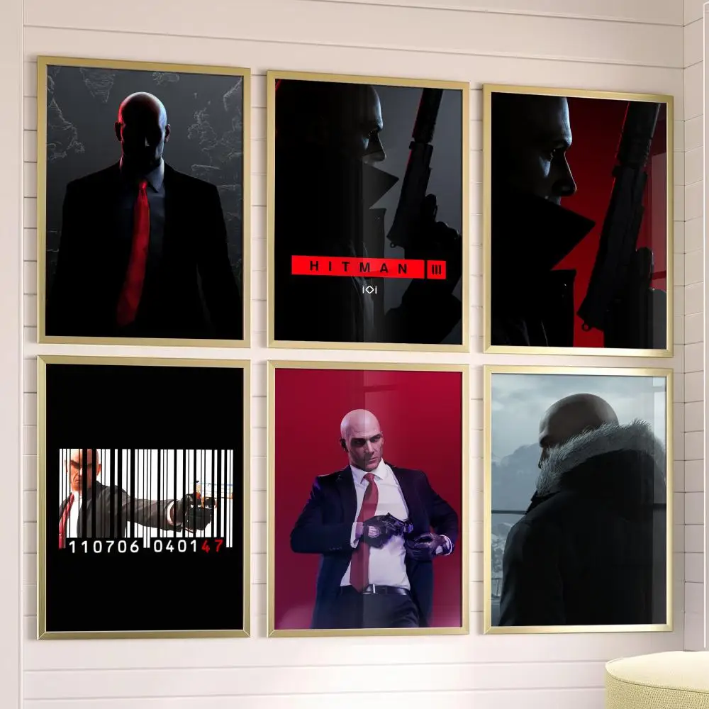 Game Agent 47 Hitman Poster, Musikalbum-Cover für Zimmer, Leinwandgemälde, Kunstdruck, Heimwanddekoration, Bild, Geschenk