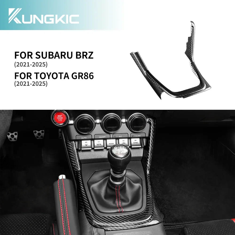 Real Hard Carbon Fiber for Subaru BRZ Toyota GR86 2021 2022 2023 2024 2025 LHD Car Center Console Panel Gear Cover Accessories