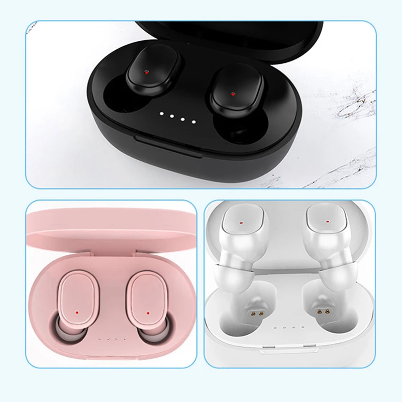 A6S TWS Fone earphone Bluetooth nirkabel, earbud Bluetooth nirkabel peredam suara Stereo Noise Cancelling dengan Mic