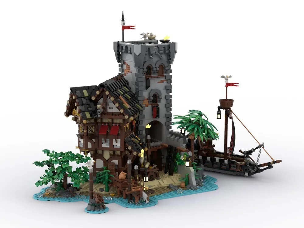 

Custom Moc-163589 Old Pirate Fortress Crimson Outpost on Island 3813 Parts