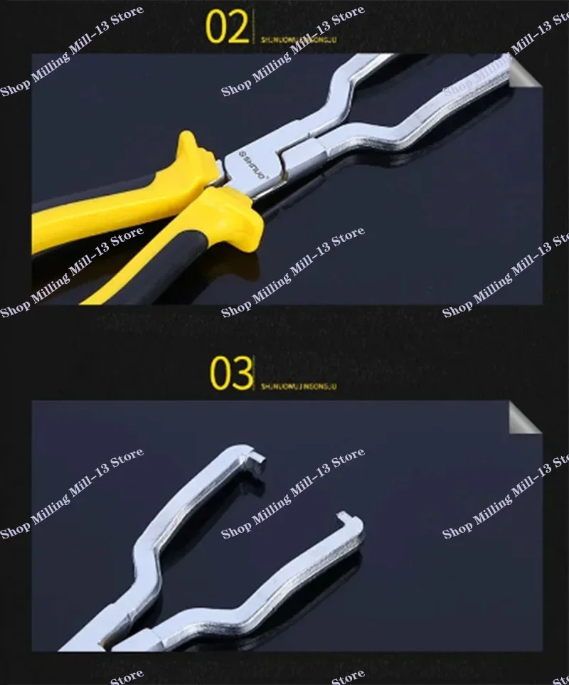 Fuel Line Clip Pipe Plier Disconnect Removal Tool Car Hose Clamp Plier Car Angled Clip Plier Tube Bundle Removal Repair