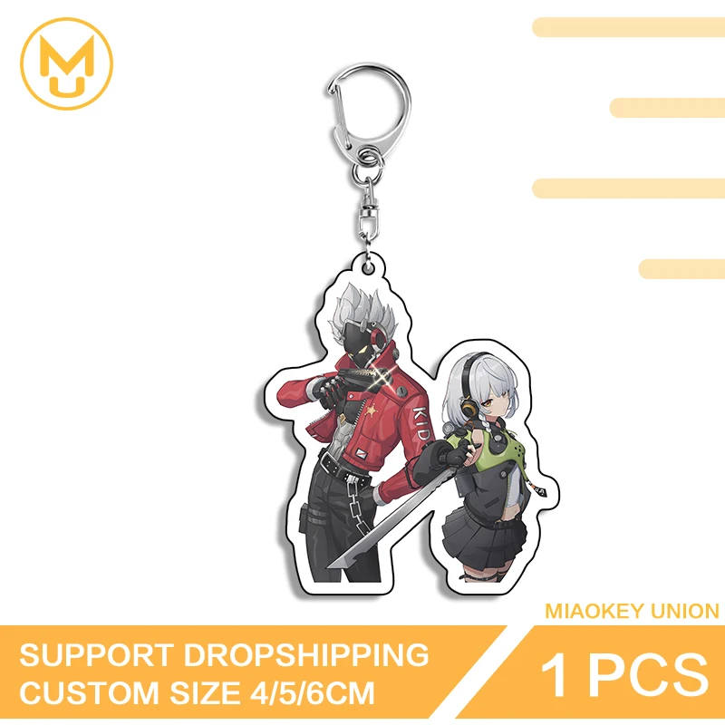 Billy The Kid Keyholder Zenless Zone Zero Double Standing Posture Car Keychain Ingenious Unique Handbags Wallets Accessories