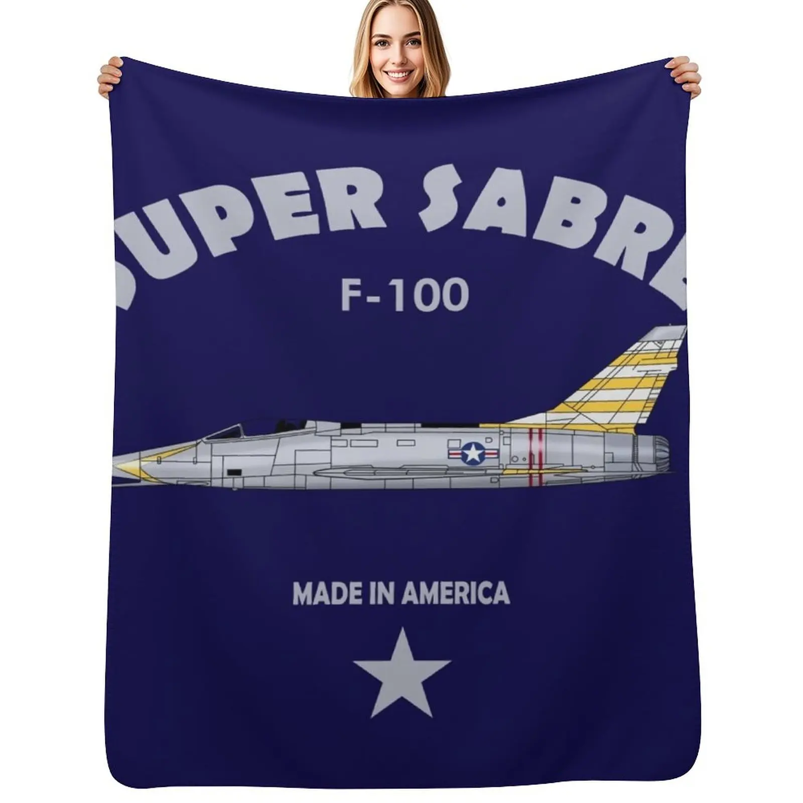 

F-100 Super Sabre Throw Blanket Warm Comfortable Blanket for Office Napping