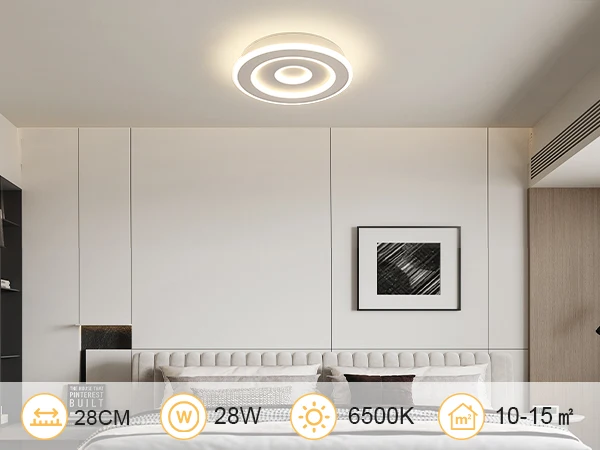 Runde LED-Deckenleuchte, moderne LED-Deckenleuchten 28 W für Flur, Schlafzimmer, Badezimmer, Küche, Wohnzimmer – Detail 16
