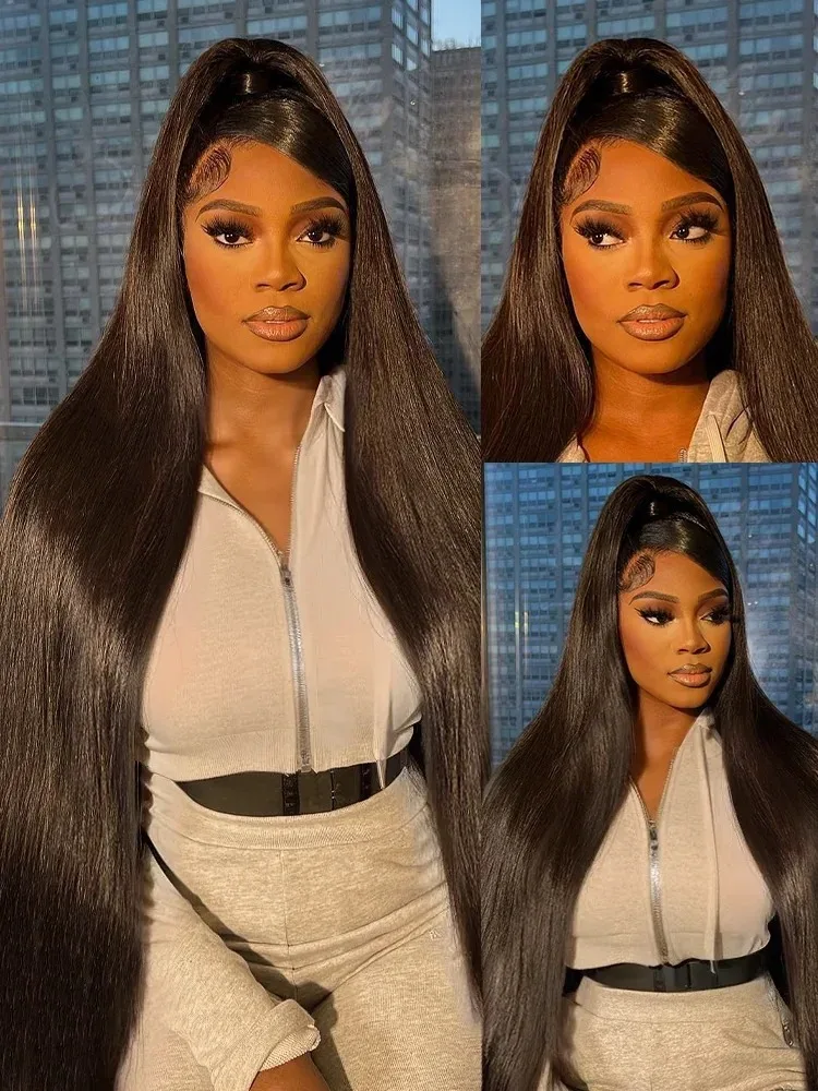 30 40 بوصة 13x4 HD العظام مستقيم شفاف الدانتيل الجبهة الباروكات 13x6 مستقيم الدانتيل أمامي خصلات الشعر المستعار الإنسان 220 كثافة الشعر البرازيلي