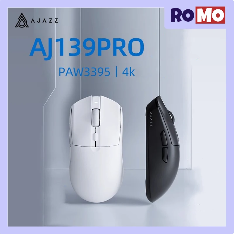 

Ajazz AJ139pro 4K Wireless Dual Mode Lightweight Mouse 26000DPI 4000Hz Gaming Mouse PAW3395 Nordic 52840 Bluetooth Office Mouse