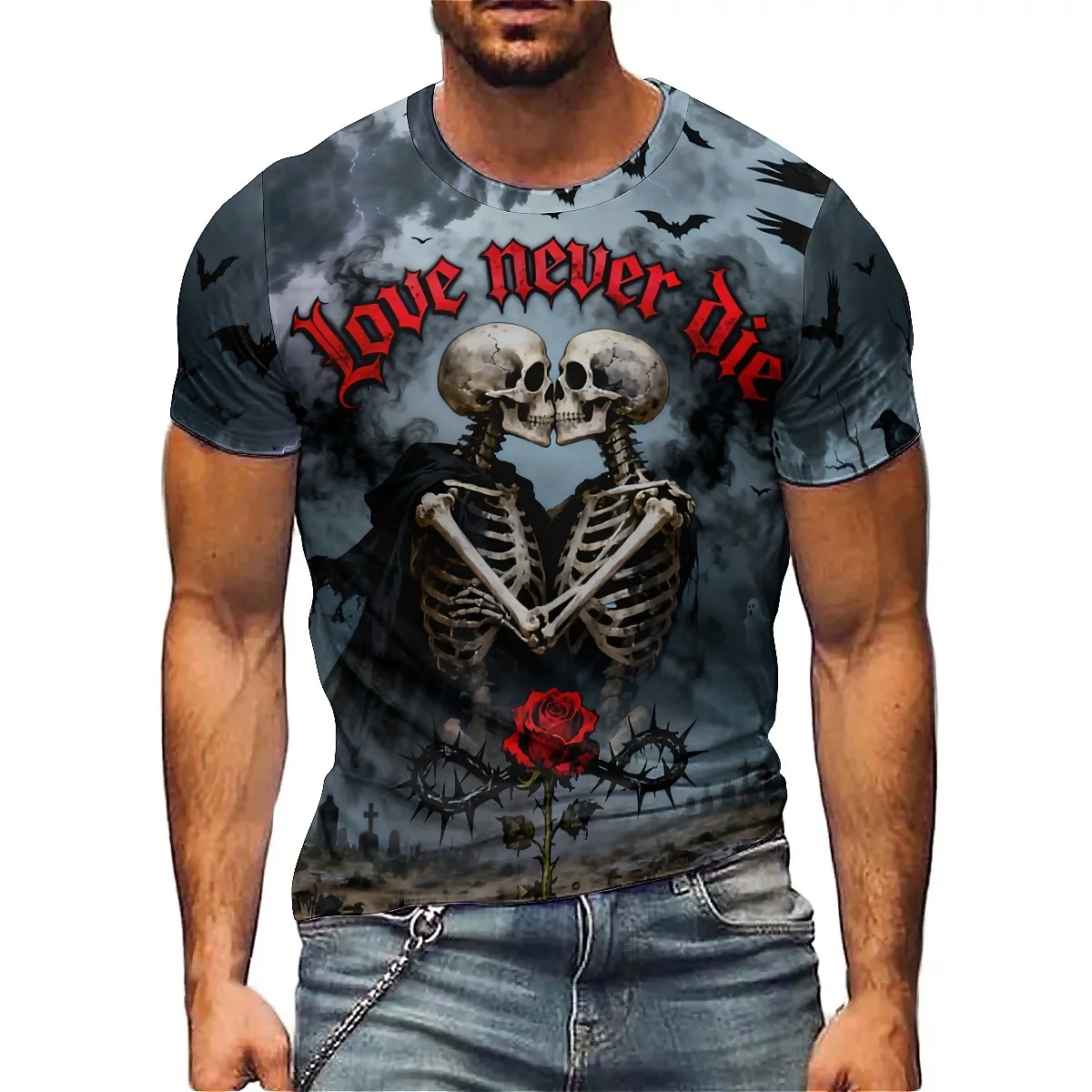 

Retro Cute Splatter Graffiti Men's 3D Printed Short-Sleeve T-Shirt - Student Gathering Top