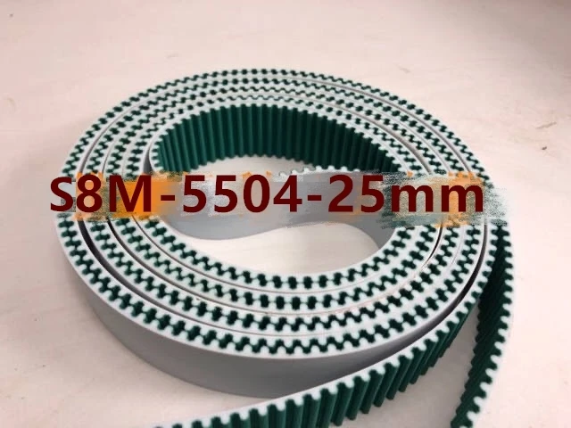 Bending machine timing belt 8M-5504-25mm S8M-5504-25mm 688 teeth PU belt steel wire tooth surface plus green cloth belt