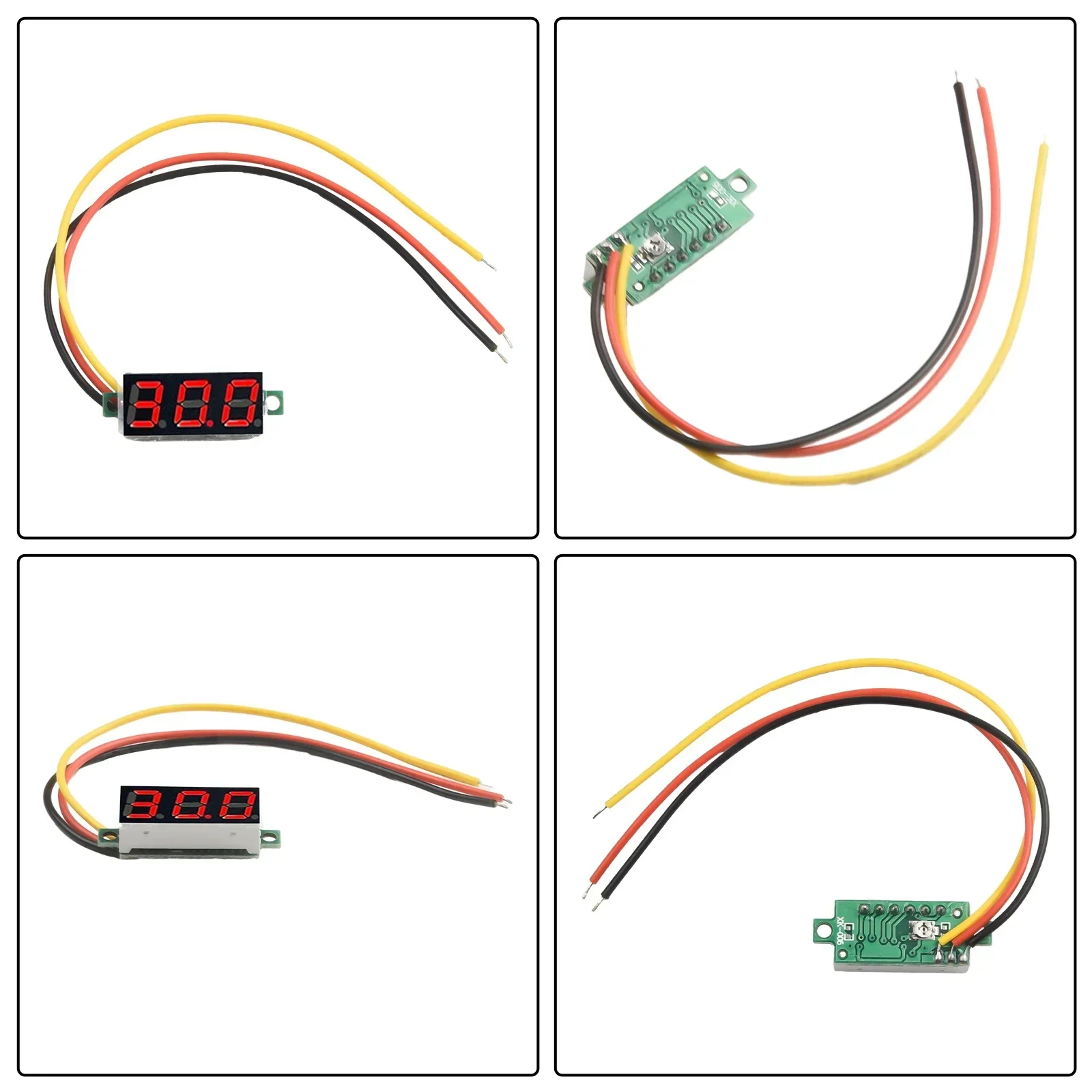 Compact Car Battery Voltage Indicator 0 28 inch 3 Wire LED Digital Voltmeter DC0100V Reverse Connection Protection