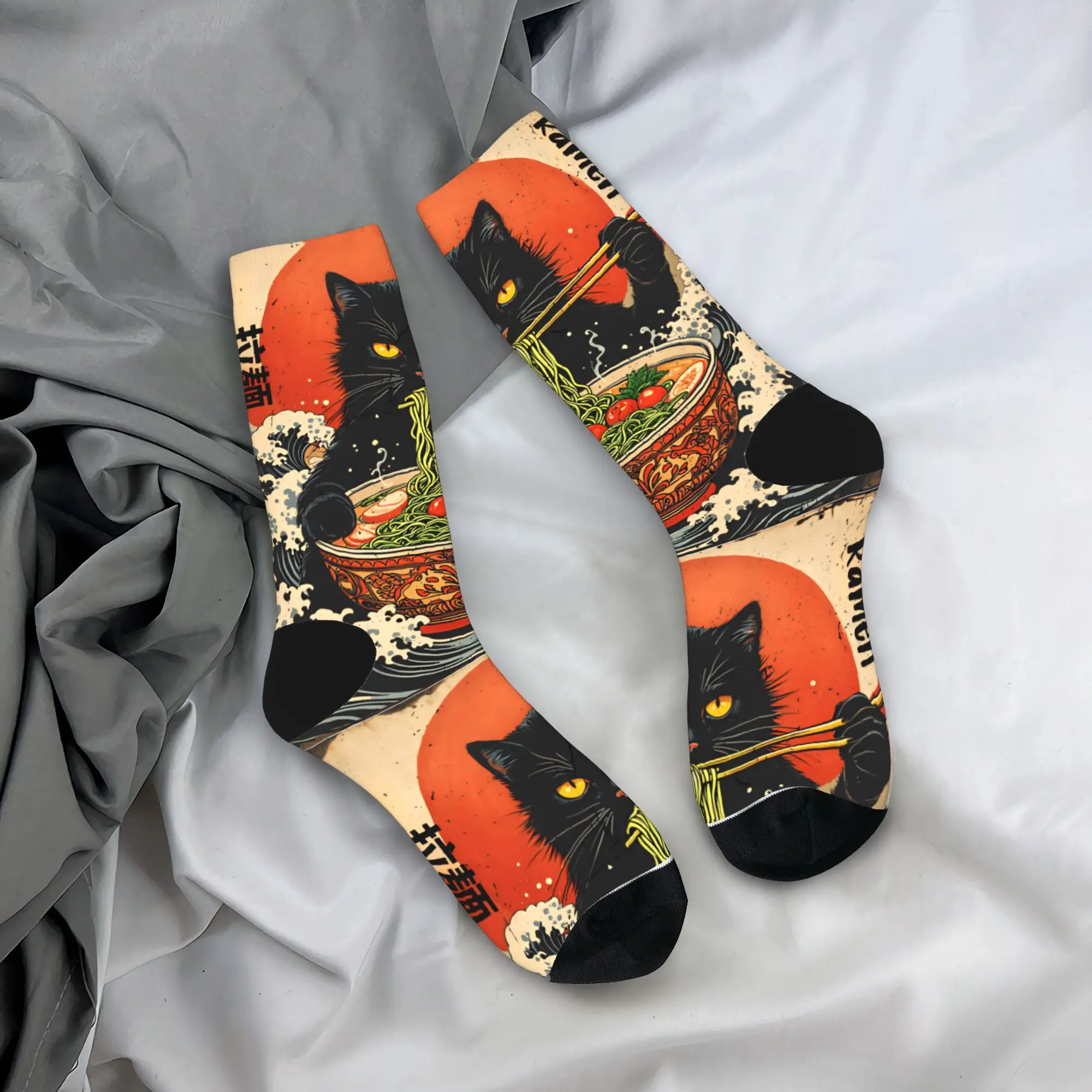 ถุงเท้าลายการ์ตูนแมวแอนิเมะน่ารัก สไตล์ญี่ปุ่น ถุงเท้าแฟชั่น ถุงเท้าคู่รัก ถุงเท้านุ่มอุ่นสำหรับฤดูหนาว ถุงเท้าลายกราฟิกกันลื่นสำหรับปีนเขา ของขวัญ