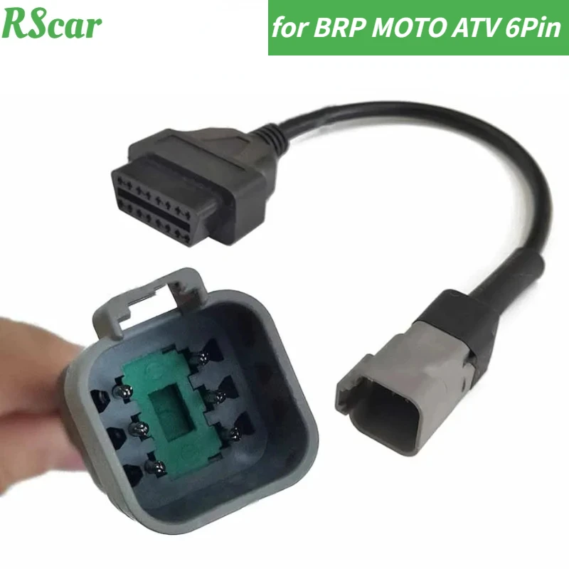 Suitable for Bombardier BRP 6Pin MOTO ATV UTV Motorcycle Connection Line 6Pin Male To 16pin Female OBD2 Diagnostic Adapter Cable