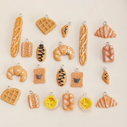 20pcs/lot Mixed Simulation Bread Cake Food Charms Pendant DIY Earrings Keychain for Jewelry Making Accessories