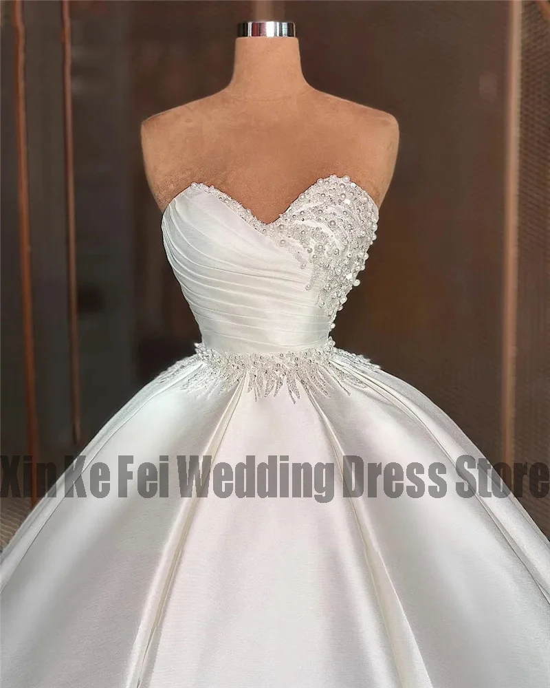 Lindos vestidos de casamento de cetim, lindo sexy applique, simples fora do ombro, sem mangas túnica fofa, vestido de noiva, personalizado, 2024