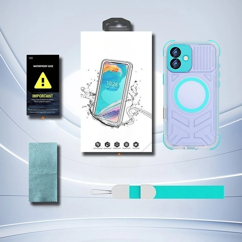 IP68 Waterproof Dustproof Phone Case for IPhone 16 Pro Max Plus 360 Full Protection Wireless Charging Aluminium Alloy Lens Frame