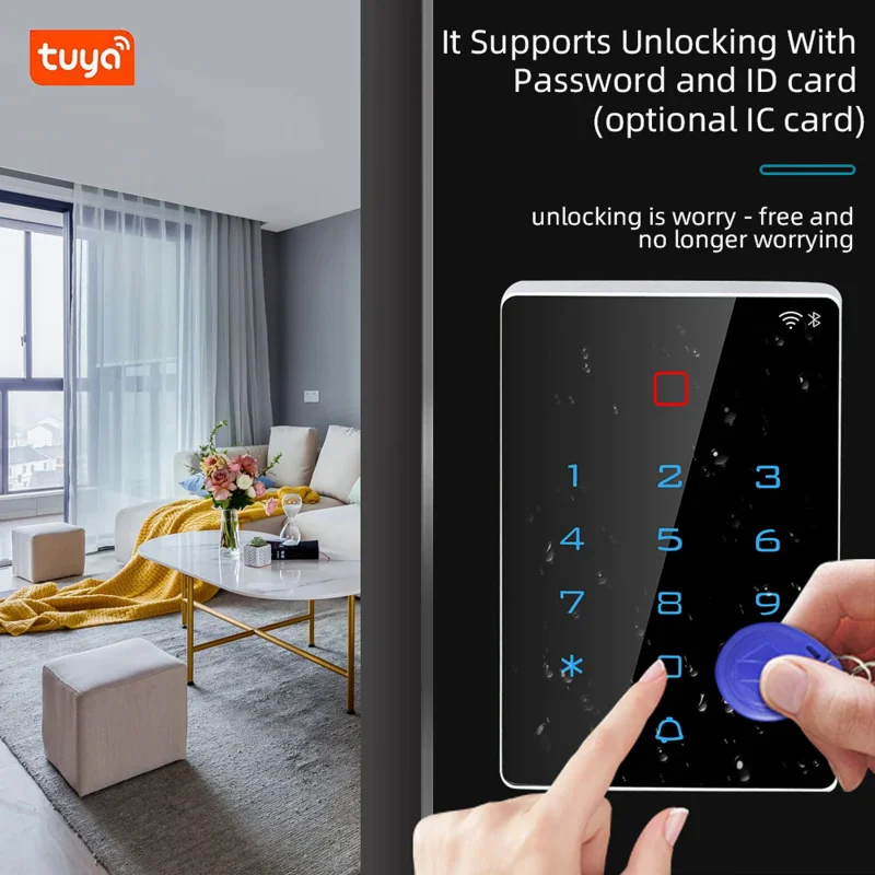Stand Alone WIFI Tuya App Door Lock Access Control System Standalone Keypad RFID Gate Entry Access Controller T12