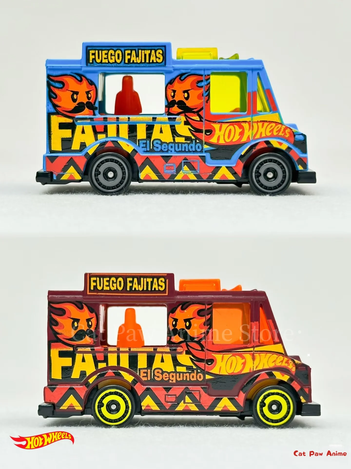 Modello di auto pressofusa in lega Hot Wheels Morso rapido n. 149 Giocattolo modello da collezione per camion alimentare blu/rosso