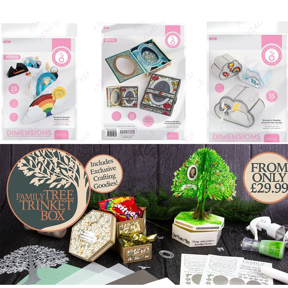 

Wonderful Weather Rainbow Gift Box New Metal Craft Cutting Dies Diy Scrapbook Paper Diary Decoration Card Handmade Embossing