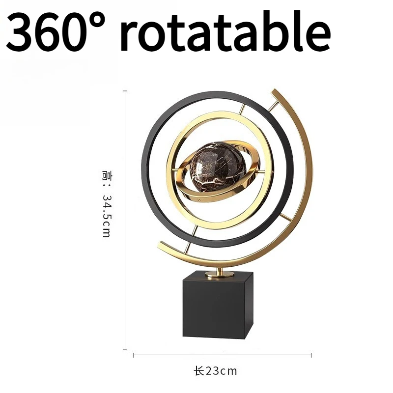 Creative European Style Metal Rotating Globe Decoration for Living Rooms Niche High-end Desktop Decoration Ornaments