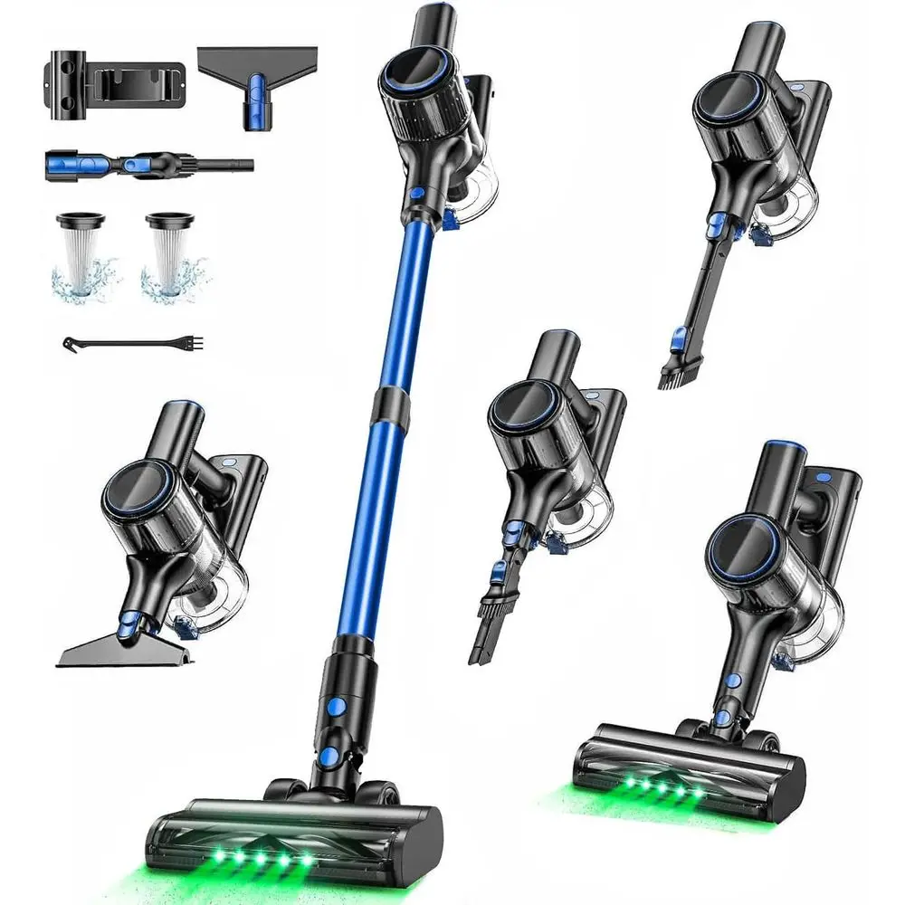 

45000Pa 450W 50Mins Vacuum Cleaners, 8-in-1 Stick Vacuum with LED, Anti-Lightweight Rechargeable Vacuum for Carpet Pet Hair Hard
