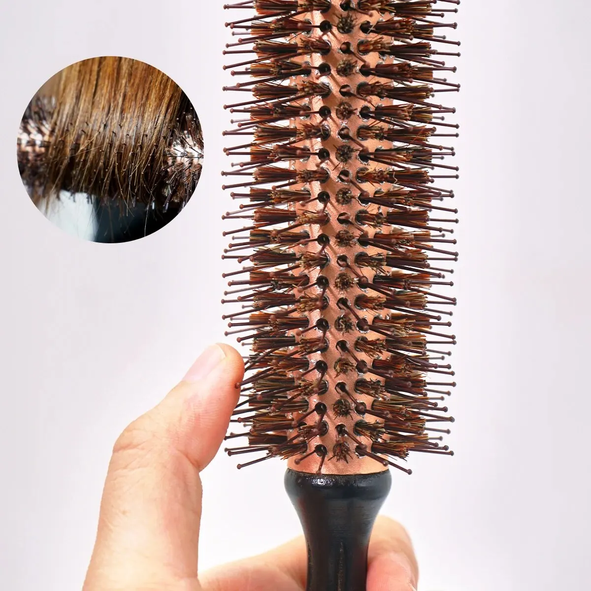 Wood Handle Boar Bristles Round Brush Hair Curly Comb Pro Hair Brush Anti Static Brush Teasing Brush Hairdresser Styling Tools