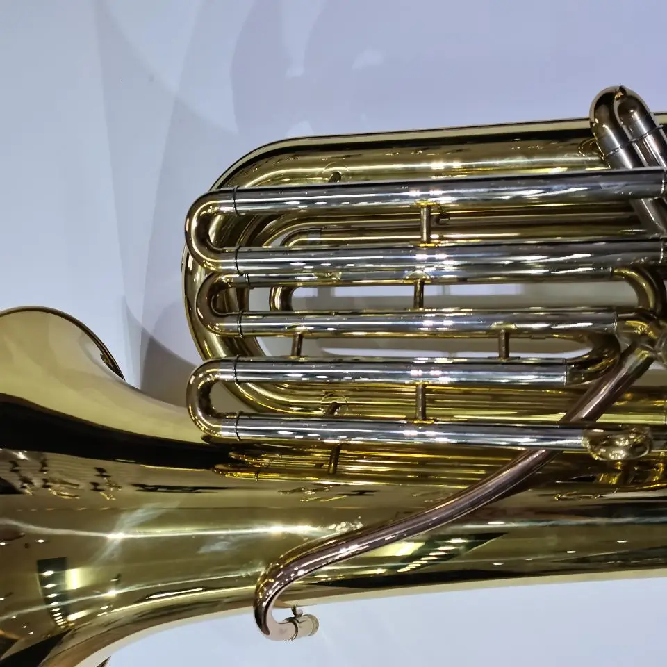 Bb Key Tuba 4 Válvula de pistón Instrumentos musicales de nivel superior