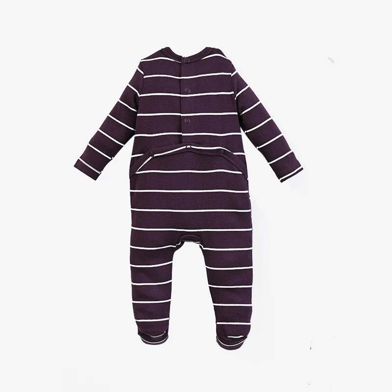 AA-Gestreifte Pyjamas für Kinder Jungen und Mädchen Zweiteiliges Set und Baby-Strampler Langarm Herbst/Winter Gerippte Baumwollkleidung – Detail 17